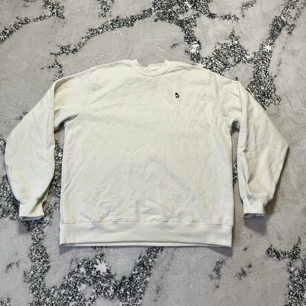 Spiritual Gangster‎ Sweatshirt Mens Size M Monogram Classic Crew Beige NWOT